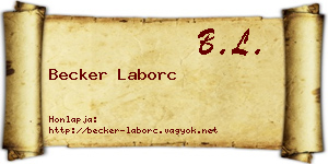 Becker Laborc névjegykártya